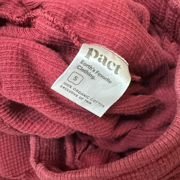 Pact Organic Cotton Red Waffle Knit Joggers - Picture 4 of 4